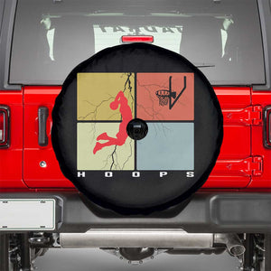 Hoops Life Spare Tire Cover Retro Basketball Dunk Silhouette TS12 Black Print Your Wear