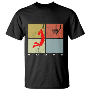 Hoops Life T Shirt Retro Basketball Dunk Silhouette TS12 Black Print Your Wear