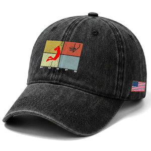 Hoops Life Washed Cotton Baseball Cap Retro Basketball Dunk Silhouette TS12 Print Your Wear