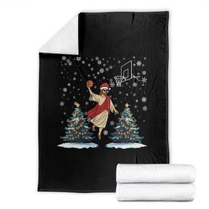 He Is Rizzin Throw Blanket Funny Christmas Slam Dunk Basketball Gift TS12 Black Print Your Wear