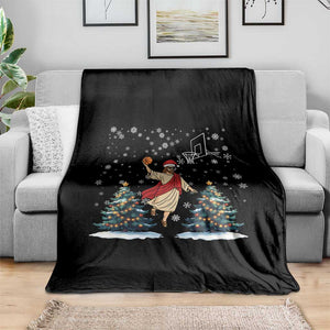 He Is Rizzin Throw Blanket Funny Christmas Slam Dunk Basketball Gift TS12 Print Your Wear