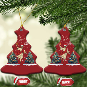 He Is Rizzin Christmas Ornament Funny Xmas Slam Dunk Basketball Gift TS12 Christmas Tree Red Print Your Wear
