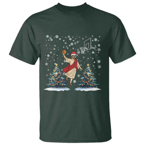 He Is Rizzin T Shirt Funny Christmas Slam Dunk Basketball Gift TS12 Dark Forest Green Print Your Wear