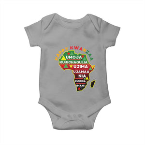 Happy Kwanzaa African Map Baby Onesie Nguzo Saba Seven Principles African Heritage Gift - Print Your Wear
