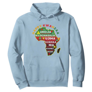 Happy Kwanzaa African Map Hoodie Nguzo Saba Seven Principles African Heritage Gift TS12 Light Blue Print Your Wear