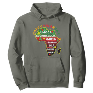 Happy Kwanzaa African Map Hoodie Nguzo Saba Seven Principles African Heritage Gift TS12 Military Green Print Your Wear