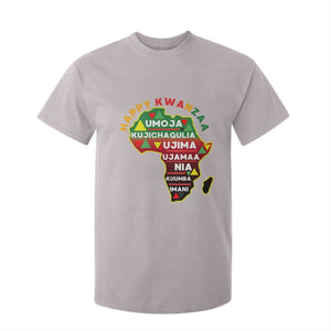 Happy Kwanzaa African Map T Shirt For Kid Nguzo Saba Seven Principles African Heritage Gift TS12 Ice Gray Print Your Wear