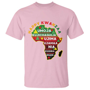 Happy Kwanzaa African Map T Shirt Nguzo Saba Seven Principles African Heritage Gift TS12 Light Pink Print Your Wear