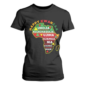 Happy Kwanzaa African Map T Shirt For Women Nguzo Saba Seven Principles African Heritage Gift TS12 Black Print Your Wear