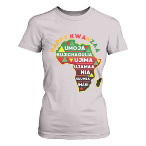 Happy Kwanzaa African Map T Shirt For Women Nguzo Saba Seven Principles African Heritage Gift TS12 Ice Gray Print Your Wear