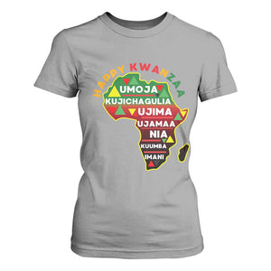 Happy Kwanzaa African Map T Shirt For Women Nguzo Saba Seven Principles African Heritage Gift TS12 Sport Gray Print Your Wear