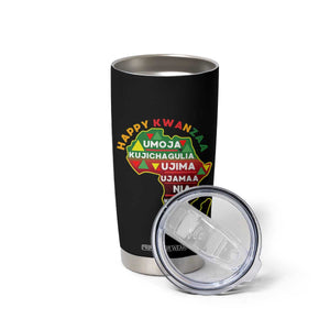 Happy Kwanzaa African Map Tumbler Cup Nguzo Saba Seven Principles African Heritage Gift - Print Your Wear