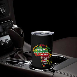 Happy Kwanzaa African Map Tumbler Cup Nguzo Saba Seven Principles African Heritage Gift - Print Your Wear