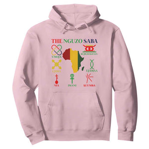 Nguzo Saba Seven Principles Hoodie Festival Of Lights African Heritage Gift TS12 Light Pink Print Your Wear
