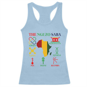 Nguzo Saba Seven Principles Racerback Tank Top Festival Of Lights African Heritage Gift TS12 Light Blue Print Your Wear