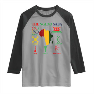 Nguzo Saba Seven Principles Raglan Shirt Festival Of Lights African Heritage Gift TS12 Sport Gray Black Print Your Wear