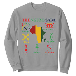 Nguzo Saba Seven Principles Sweatshirt Festival Of Lights African Heritage Gift TS12 Sport Gray Print Your Wear