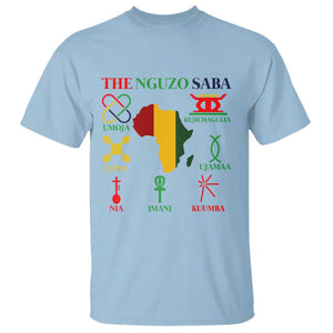 Nguzo Saba Seven Principles T Shirt Festival Of Lights African Heritage Gift TS12 Light Blue Print Your Wear