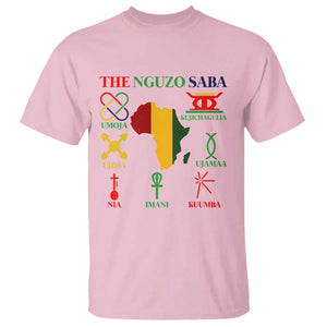 Nguzo Saba Seven Principles T Shirt Festival Of Lights African Heritage Gift TS12 Light Pink Print Your Wear