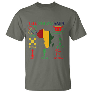 Nguzo Saba Seven Principles T Shirt Festival Of Lights African Heritage Gift TS12 Military Green Print Your Wear
