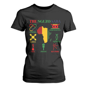 Nguzo Saba Seven Principles T Shirt For Women Festival Of Lights African Heritage Gift TS12 Black Print Your Wear