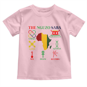 Nguzo Saba Seven Principles Toddler T Shirt Festival Of Lights African Heritage Gift TS12 Light Pink Print Your Wear