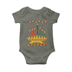 7 Principles Of Kwanzaa Baby Onesie Festival Of Lights African Heritage Gift TS12 Military Green Print Your Wear