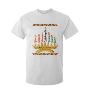 7 Principles Of Kwanzaa T Shirt For Kid Festival Of Lights African Heritage Gift TS12 White Print Your Wear