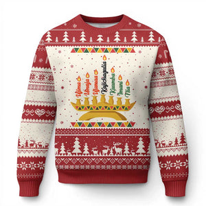 7 Principles Of Kwanzaa Ugly Christmas Sweater Festival Of Lights African Heritage Gift TS12 Beige Red Print Your Wear