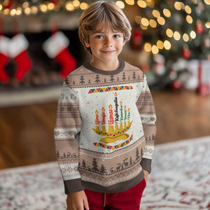7 Principles Of Kwanzaa Ugly Christmas Sweater Festival Of Lights African Heritage Gift TS12 Mocha Mousse Print Your Wear