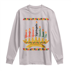 7 Principles Of Kwanzaa Long Sleeve Shirt Festival Of Lights African Heritage Gift TS12 Ice Gray Print Your Wear