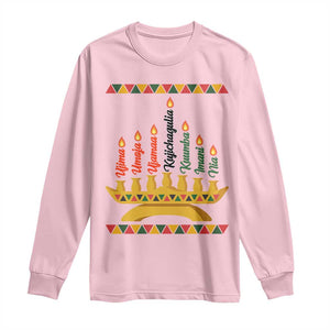 7 Principles Of Kwanzaa Long Sleeve Shirt Festival Of Lights African Heritage Gift TS12 Light Pink Print Your Wear