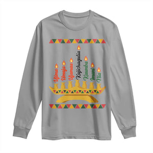 7 Principles Of Kwanzaa Long Sleeve Shirt Festival Of Lights African Heritage Gift TS12 Sport Gray Print Your Wear
