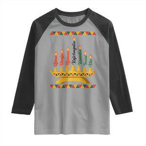 7 Principles Of Kwanzaa Raglan Shirt Festival Of Lights African Heritage Gift - Print Your Wear