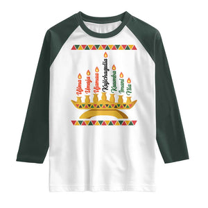7 Principles Of Kwanzaa Raglan Shirt Festival Of Lights African Heritage Gift - Print Your Wear