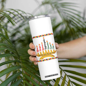 7 Principles Of Kwanzaa Skinny Tumbler Festival Of Lights African Heritage Gift - Print Your Wear