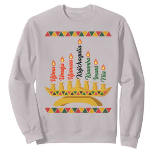 7 Principles Of Kwanzaa Sweatshirt Festival Of Lights African Heritage Gift TS12 Ice Gray Print Your Wear