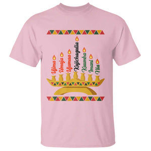 7 Principles Of Kwanzaa T Shirt Festival Of Lights African Heritage Gift TS12 Light Pink Print Your Wear