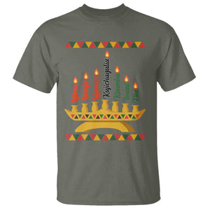 7 Principles Of Kwanzaa T Shirt Festival Of Lights African Heritage Gift TS12 Military Green Print Your Wear