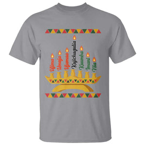 7 Principles Of Kwanzaa T Shirt Festival Of Lights African Heritage Gift TS12 Sport Gray Print Your Wear