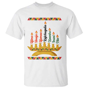 7 Principles Of Kwanzaa T Shirt Festival Of Lights African Heritage Gift TS12 White Print Your Wear