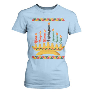 7 Principles Of Kwanzaa T Shirt For Women Festival Of Lights African Heritage Gift TS12 Light Blue Print Your Wear