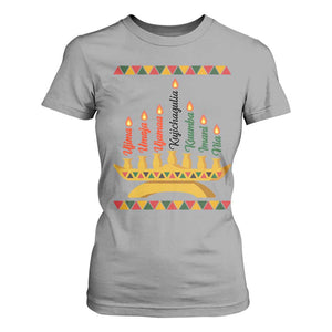 7 Principles Of Kwanzaa T Shirt For Women Festival Of Lights African Heritage Gift TS12 Sport Gray Print Your Wear