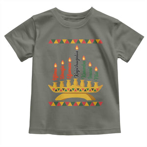 7 Principles Of Kwanzaa Toddler T Shirt Festival Of Lights African Heritage Gift TS12 Military Green Print Your Wear