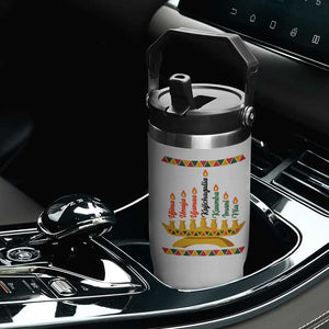 7 Principles Of Kwanzaa Flip Straw Tumbler Festival Of Lights African Heritage Gift - Print Your Wear