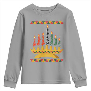 7 Principles Of Kwanzaa Youth Sweatshirt Festival Of Lights African Heritage Gift TS12 Sport Gray Print Your Wear