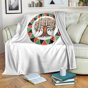 Kwanzaa Tree Of Life Throw Blanket African American Holiday Gift - Print Your Wear