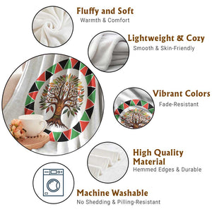 Kwanzaa Tree Of Life Throw Blanket African American Holiday Gift - Print Your Wear