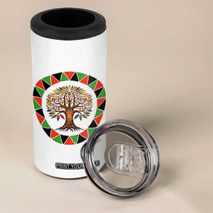 Kwanzaa Tree Of Life 4 in 1 Can Cooler Tumbler African American Holiday Gift - Print Your Wear
