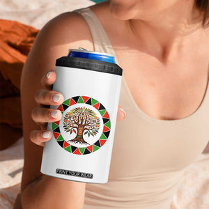 Kwanzaa Tree Of Life 4 in 1 Can Cooler Tumbler African American Holiday Gift - Print Your Wear